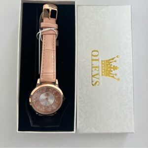 [Olevs] Pink and Rose Gold Watch